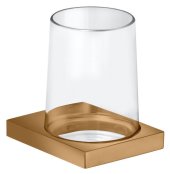 Keuco Edition 11 Tumbler Holder with Crystal Tumbler - Brushed Bronze