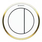 Geberit Type 10 Gold/White Dual Flush Button For 12 and 15cm Concealed Cistern