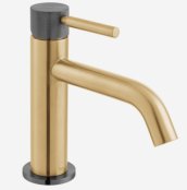 Vado Knurled X Fusion Brushed Gold/Black Mono Basin Mixer