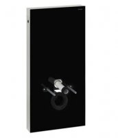 Geberit Monolith Black Glass Sanitary Module for Wall Hung Toilet, 101cm, with Straight Connector