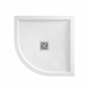 Aquadart Aqualavo 800mm White Slate Effect Quadrant Shower Tray 