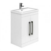Essential Nevada 600mm Unit With Basin & 2 Doors, White