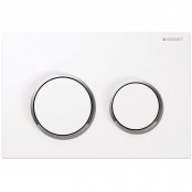 Geberit Omega 20 White/Gloss Chrome/White Dual Flush Plate 