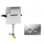Geberit Delta 12cm Concealed Cistern With Delta 21 Gloss Chrome Flush Plate