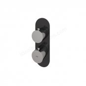 RAK Feeling Thermostatic 1 Outlet 2 Handle Black Round Shower Valve