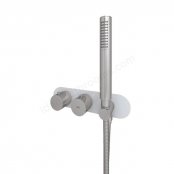 RAK Feeling Thermostatic 2 Outlet 2 Handle White Round Shower Valve Including Shower Kit