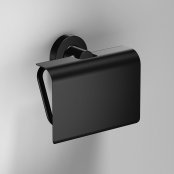 Origins Living Tecno Project Black Toilet Roll Holder With Flap