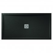 Aquadart Aqualavo 1500 x 700 Black Slate Effect Rectangle Shower Tray