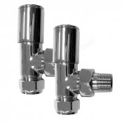 Essential 15mm Chrome Deluxe Angled Valve (Pair)