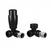 Essential 15mm Matt Black Corner Valve (Pair)