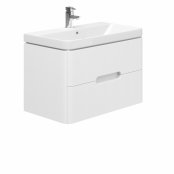 Essential Colorado 800mm Wall Hung Unit with Basin & 2 Drawers, Matt White