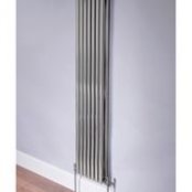 DQ Heating Cove 1800 x 295mm Vertical Single Column Brushed Stainless Steel Radiator