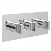 Just Taps Plus Leo Thermostatic Concealed Horizontal 3 Outlet Shower Valve Triple Handle - Chrome