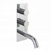 Just Taps Plus Amore Thermostatic Concealed 2 Outlets Shower Valve with Attached Spout - Chrome