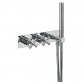 Just Taps Plus Solex Thermostatic Concealed 2 Outlets Shower Valve with Attached Handset - Chrome