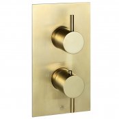 Just Taps Plus Vos Thermostatic Concealed 1 Outlet Shower Valve - Brushed Brass