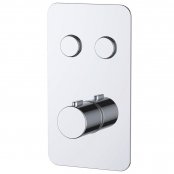 Just Taps Plus Touch - Hugo 2 Outlets Push Button Thermostatic Shower Valve - Chrome