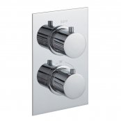 Just Taps Plus Round Thermostatic Concealed 2 Outlets Shower Valve Dual Handle - Chrome