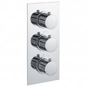 Just Taps Plus Round Thermostatic Concealed 3 Outlets Shower Valve - Chrome