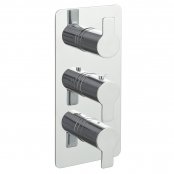 Just Taps Plus Amore Thermostatic Concealed 2 Outlets Shower Valve Triple Handle - Chrome