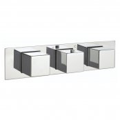 Just Taps Plus Athena Slimline Horizontal Thermostatic Concealed 2 Outlets Shower Valve - Chrome