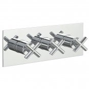 Just Taps Plus Solex Horizontal Thermostatic Concealed 3 Outlets Shower Valve - Chrome