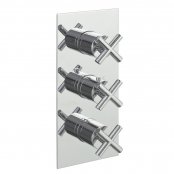 Just Taps Plus Solex Vertical Thermostatic Concealed 3 Outlets Shower Valve - Chrome