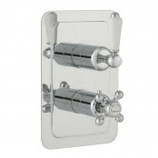Just Taps Plus Grosvenor Lever Vertical Thermostatic Concealed 2 Outlets Shower Valve Dual Handle - Chrome
