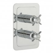 Just Taps Plus Grosvenor Pinch Vertical Thermostatic Concealed 2 Outlets Shower Valve Dual Handle - Chrome