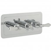 Just Taps Plus Grosvenor Lever Thermostatic Concealed 2 Outlets Shower Valve - Chrome