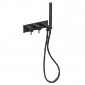 Just Taps Plus Vos Thermostatic Concealed 2 Outlets Shower Valve with Attached Handset - Matt Black