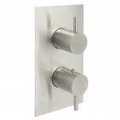Just Taps Plus Inox Thermostatic Concealed 3 Outlets Shower Valve Dual Handle - Stainless Steel