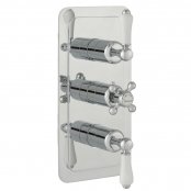 Just Taps Plus Grosvenor Lever Vertical Thermostatic Concealed 3 Outlets Shower Valve - Chrome