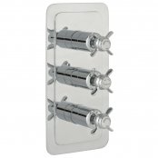 Just Taps Plus Grosvenor Pinch Vertical Thermostatic Concealed 3 Outlets Shower Valve - Chrome