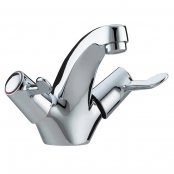 Just Taps Plus Astra Lever Mono Basin Mixer Tap with Pop-Up Waste Dual Handle - Chrome
