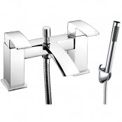 Just Taps Plus Dash Lever Deck Mounted Bath Shower Mixer Tap with Kit - Chrome