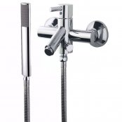 Just Taps Plus Kavalier Bath Shower Mixer Tap with Kit Wall Mounted - Chrome