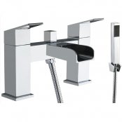 Just Taps Plus Gleam Deck Mounted Bath Shower Mixer Tap with Kit - Chrome