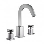 Just Taps Plus Antler 3-Hole Basin Mixer Tap with Pop-Up Waste Deck Mounted - Chrome