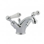 Just Taps Plus Grosvenor Basin Mixer Tap with Pop-Up Waste Lever Handle - Chrome