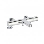 Just Taps Plus Hugo Deck Mounted Thermostatic Bath Shower Mixer Tap without Kit - Chrome
