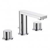 Just Taps Plus Hugo 3-Hole Deck Mounted Basin Mixer Tap with Pop-Up Waste - Chrome