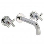 Just Taps Plus Solex 3-Hole Basin Mixer Tap Wall Mounted Chrome
