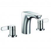 Just Taps Plus Vue 3-Hole Basin Mixer Tap with Pop-Up Waste Deck Mounted - Chrome