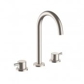 Just Taps Plus Inox 3-Hole Deck Mounted Basin Mixer Tap - Stainless Steel
