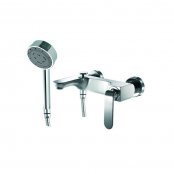 Just Taps Plus Vue Bath Shower Mixer Tap Wall Mounted - Chrome