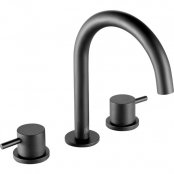 Just Taps Plus Vos 3-Hole Deck Mounted Basin Mixer Tap with Pop-Up Waste - Matt Black