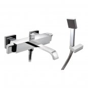 Just Taps Plus Leo Bath Shower Mixer Tap Wall Mounted - Chrome