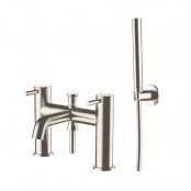 Just Taps Plus Inox Deck Mounted Bath Shower Mixer Tap with Kit - Stainless Steel