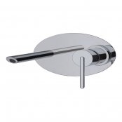 Just Taps Plus Ovaline 2-Hole Basin Mixer Tap Wall Mounted Chrome